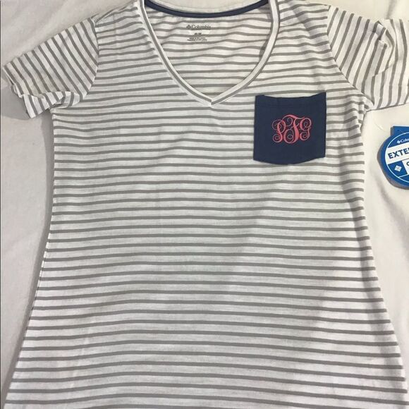 New Columbia PFG Monogram Tee, Short Sleeve Grey - Picture 6 of 8